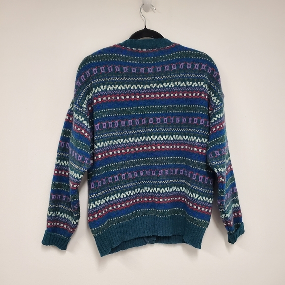 Men's Multicolor Patterned Cardigan - Picture 2 of 10